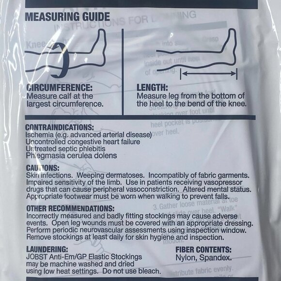 JOBST Knee-Hi Seamless Elastic Stockings 12 ANTI-EM/GP X-Large NEW IN BOX - Picture 6 of 8